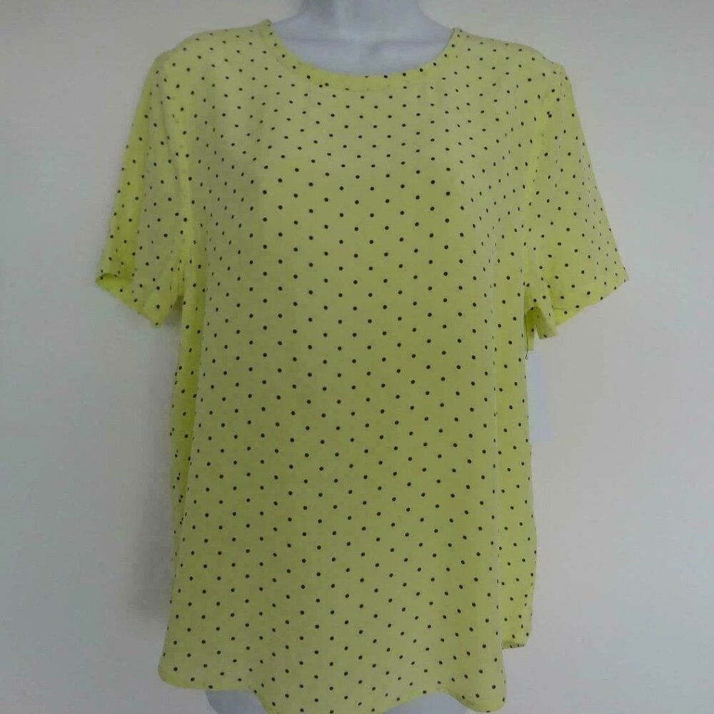 NWT EQUIPMENT Lemongrass Yellow Silk Riley Short Sleeve Shirt Top, Small Medium